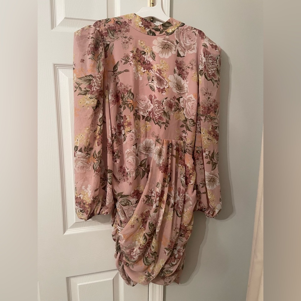 Lavish Alice Pink Floral Midi Dress